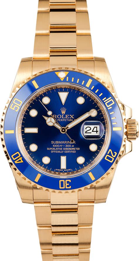 Rolex - Submariner Blue Dial 18k Gold - 100% Genuine