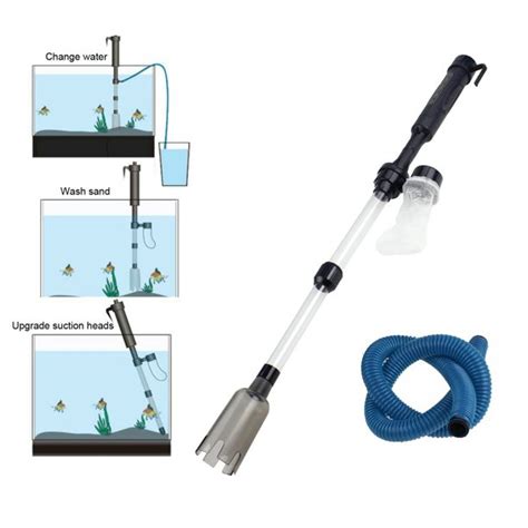 Aquarium Gravel Cleaner Siphon Vacuum Battery Powered Fish Tank Water ...