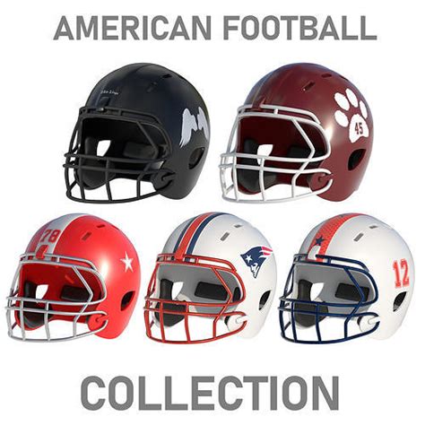 American Football Helmets Collection VR / AR / low-poly | CGTrader