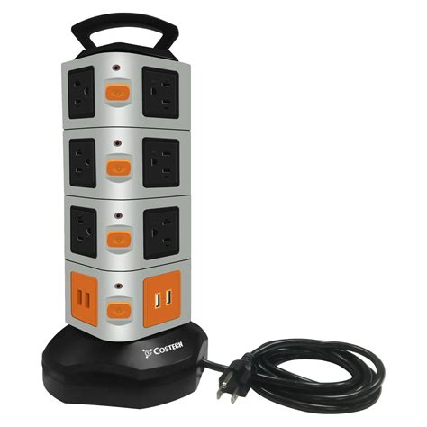 Buy Costech 14 Outlet Surge Protector Power Strip with 4 Port USB ...