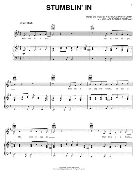 Stumblin' In - Piano, Vocal, Guitar - Digital Sheet Music | Sheet Music ...