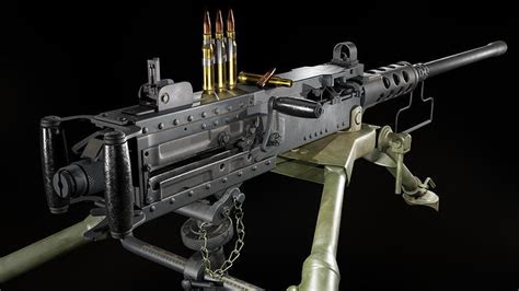 3D model M2 Browning Heavy Machine Gun With Inner Parts VR / AR / low ...