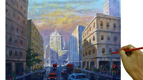 Acrylic Landscape Painting in Time-lapse / City Street / JMLisondra ...