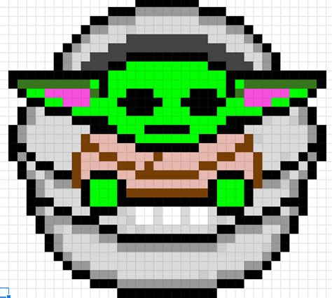 Baby Yoda Pixel Art Template