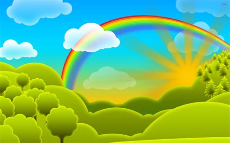 Rainbow Vector Cartoon Wallpaper - [2560 x 1600]