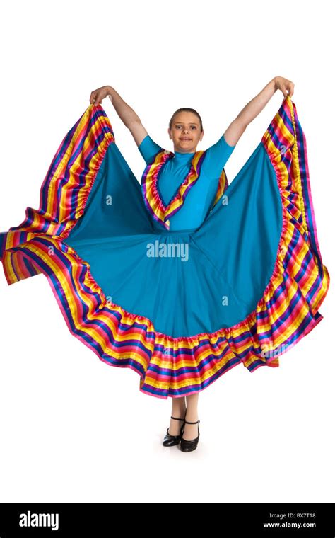 Young girl in a traditional Mexican national dance costume Stock Photo ...