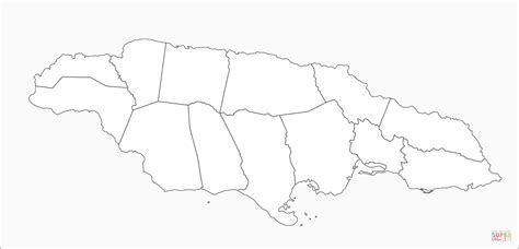 Mapa Jamajky omalovánka | Omalovánky k Vytisknutí Zdarma