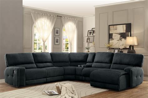 Homelegance Keamey Reclining Sectional Sofa Set A - Polyester - Dark ...