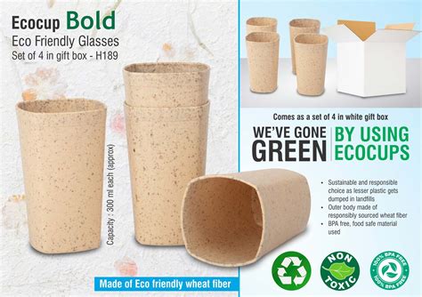 EcoCup Bold: Eco Friendly Glasses | Set of 4 in gift box - Power Plus store