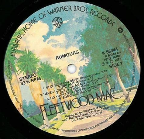 FLEETWOOD MAC Rumours Vinyl Record LP Warner Bros 1977