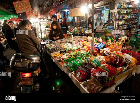 night street food market in Shanghai, China Stock Photo - Alamy