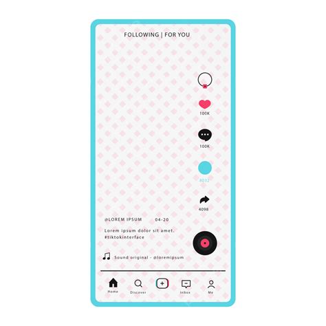 Tiktok Social Media App Live Interface Ui Frame Mobile On Transparent ...
