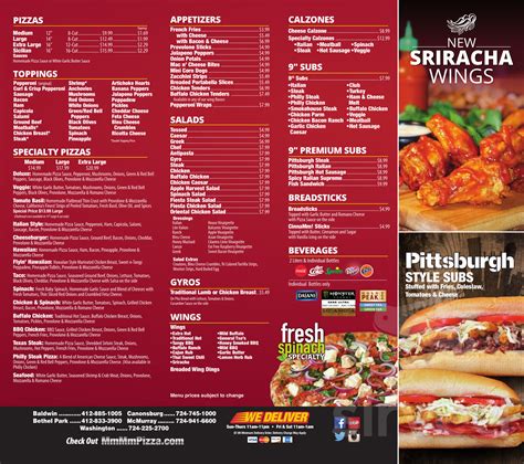 Mm! Mm! Pizza menus in Bethel Park, Pennsylvania, United States