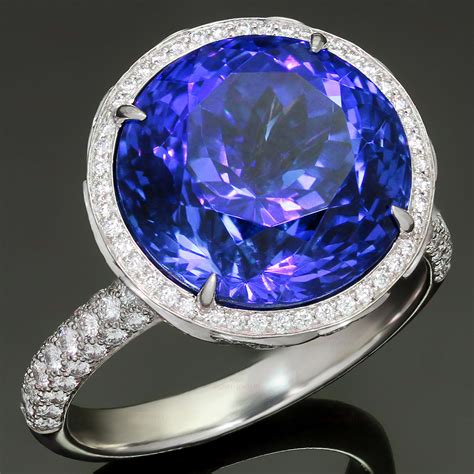 TIFFANY & CO. High Jewelry Tanzanite Diamond Platinum Cocktail Ring GIA