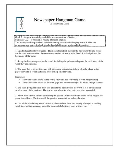 Printable Hangman Game Rules Templates | Learning Printable Printable ...