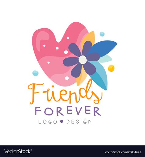 Friends forever logo design happy friendship day Vector Image