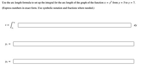 Solved Use the arc length formula to set up the integral for | Chegg.com