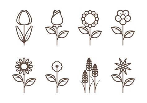 Flower Outline Vectors 94953 Vector Art at Vecteezy