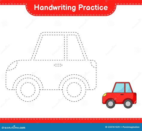 Handwriting Practice. Tracing Lines of Car Stock Vector - Illustration ...