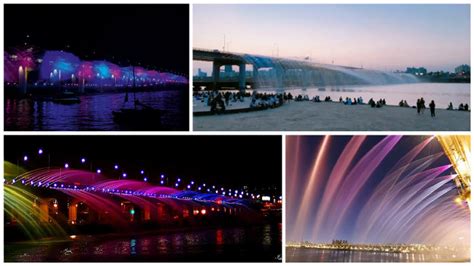 Banpo Bridge and its colorful rainbow fountain attraction - OnedayKorea ...