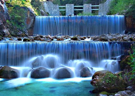 Beautiful Waterfall, rocks, wonderful, sun, sunlights, cenario, nice ...