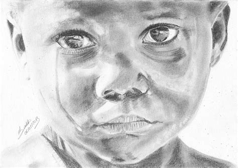 Sad Child Drawing by Annie GODET