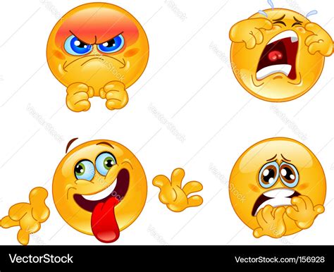 Emotions emoticons Royalty Free Vector Image - VectorStock