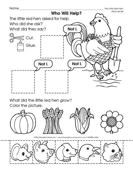 Student Activity Sheet - The Mailbox | Little red hen, Little red hen ...