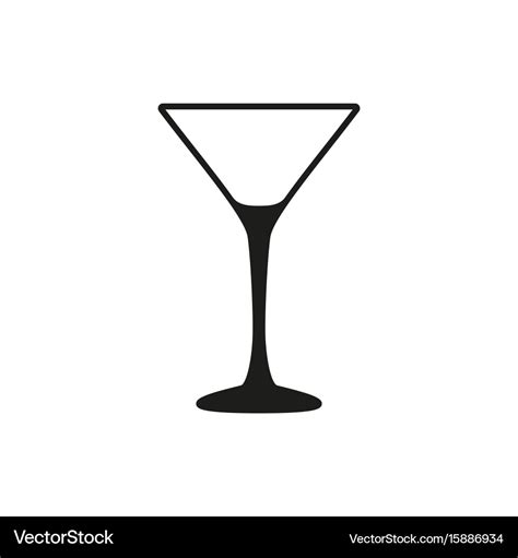 Empty transparent martini glass cup icon Vector Image