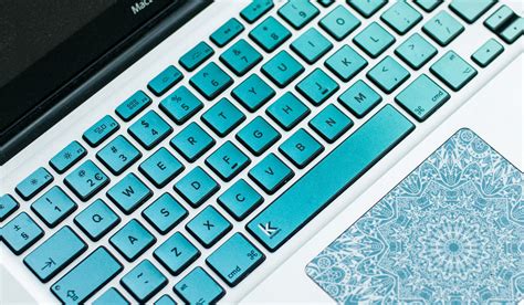 Metallic Blue Green Ombre Macbook Keyboard Stickers | Keyshorts