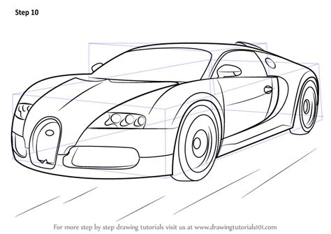 Step By Step Racing Car Drawing For Kids : Veyron Chiron Dessin ...