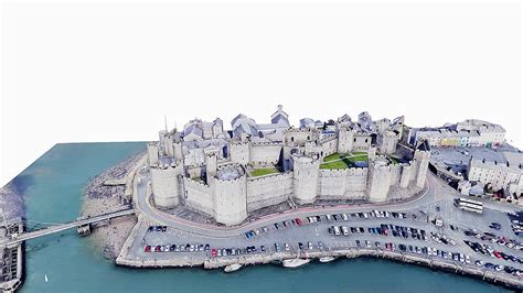 Caernarfon Castle,wales,medieval,scan,map - 3D model by SENSIET ...