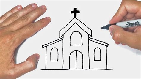 How to draw a Church Step by Step