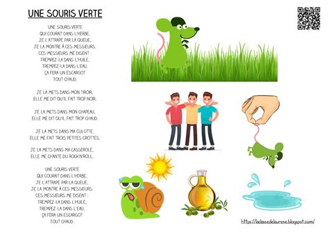 La maternelle de Laurène: Paroles - une souris verte