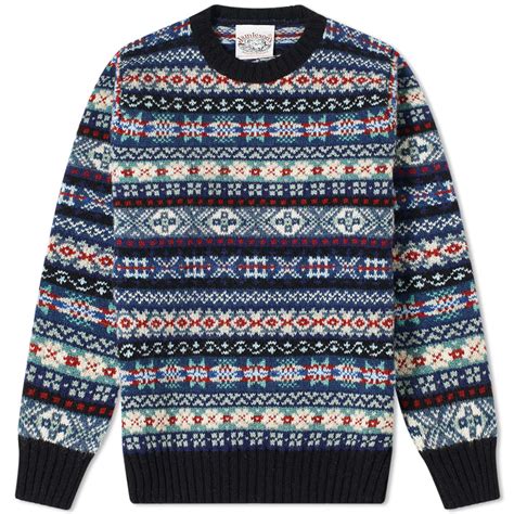 Jamieson's of Shetland Fair Isle Crew Black | END. (US)