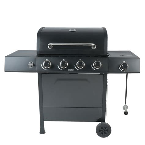 RevoAce 4-Burner Gas Grill with Side Burner, Pewter Fleck and Black ...