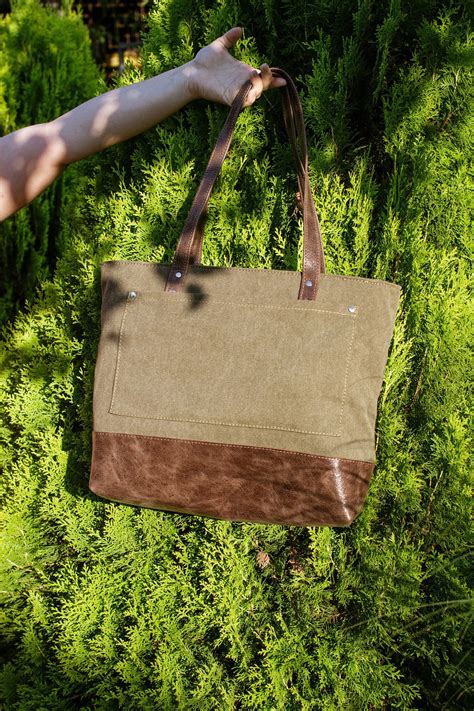 Canvas Tote Bag With Zipper Tote Bag Logo Minimalist Tote - Etsy