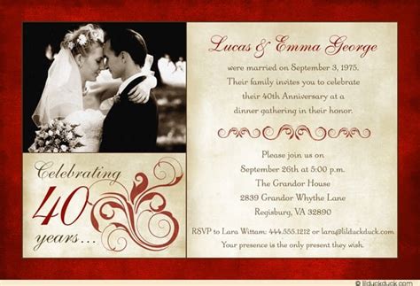 Wedding Anniversary Invitation Template Free