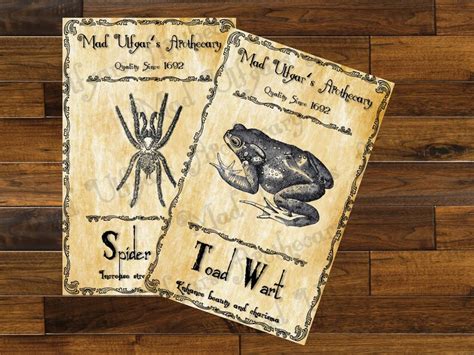 Witch Apothecary Labels, Halloween Labels, Potion Ingredient Labels ...