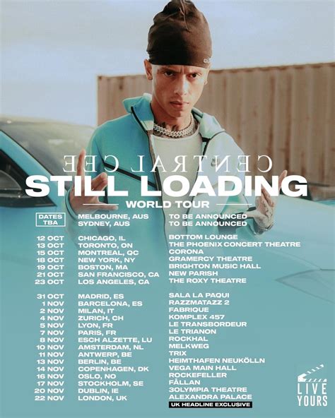 Central Cee Announces His Still Loading World Tour - Larimar Media