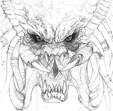 Predator Face Drawing at GetDrawings | Free download