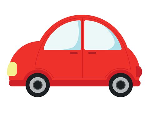 Flat Red Car Icon Clipart in Cartoon Graphic Vector Illustration Design ...