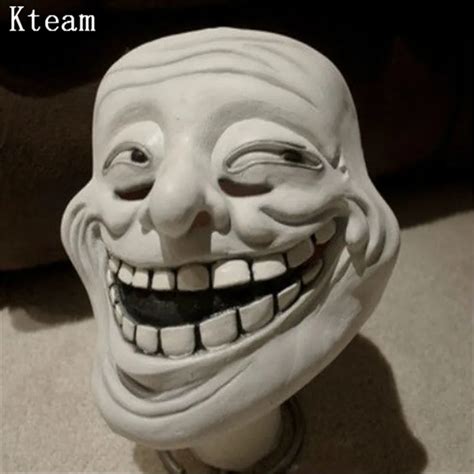 2017 Halloween Party Cosplay Realistic Latex Troll face Mask Full Head ...