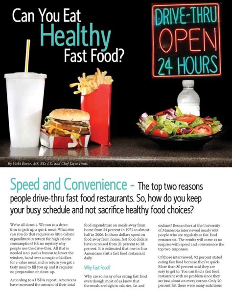 Can You Eat Healthy Fast Food? - Obesity Action Coalition