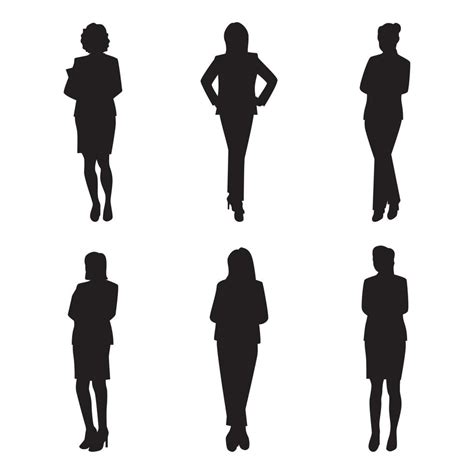 Business Woman Silhouette Collection 6146618 Vector Art at Vecteezy