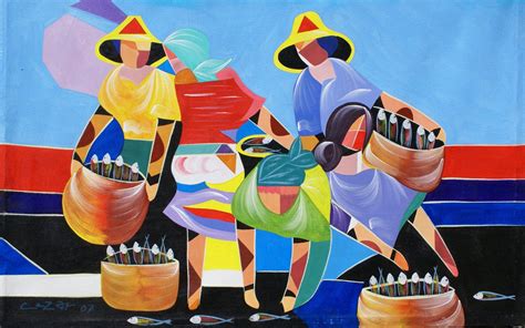 Fish Vendor - Philippine art and paintings by Cesar F. Balagot ...