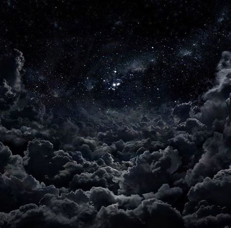 Black Clouds in a Starry Night Sky | Night sky art, Night sky tattoos ...