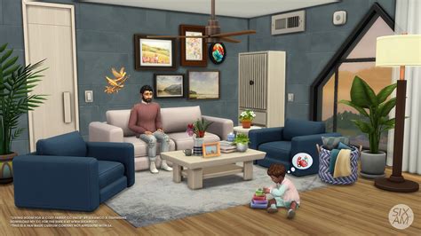 Living Room for a Cozy Family (CC Pack for The Sims 4) by SIXAMcc x ...