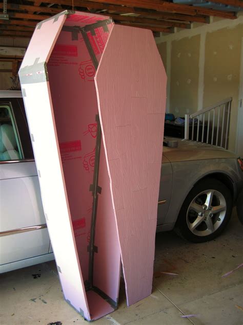 Make a decorative coffin for Halloween using only foam board, duct tape ...