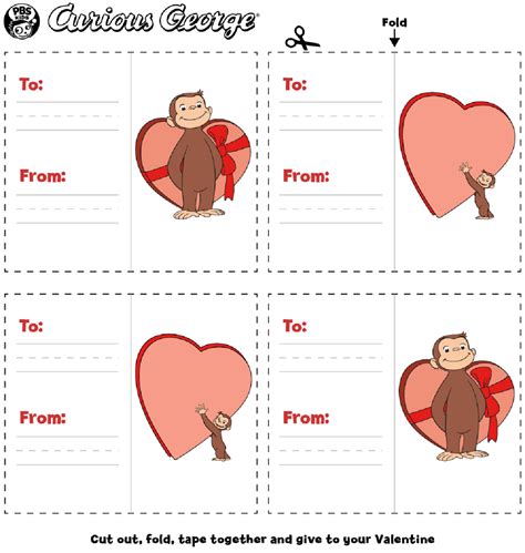 Curious George Valentine's Day Cards | Kids… | PBS KIDS for Parents